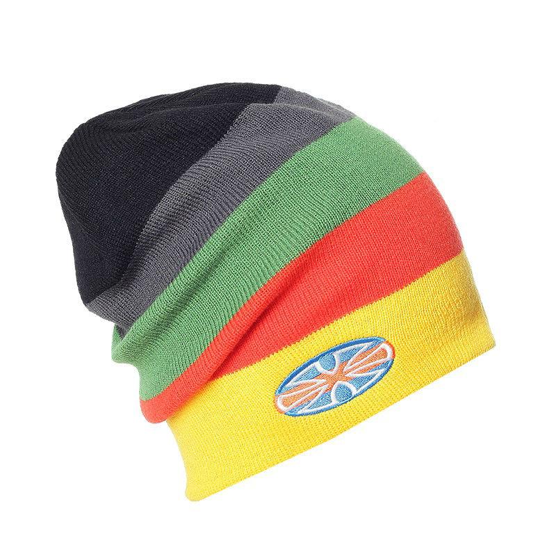 Multicolored Striped Knit Winter Hat, Beanie or Skullies-Hats-Innovato Design-Yellow-Innovato Design