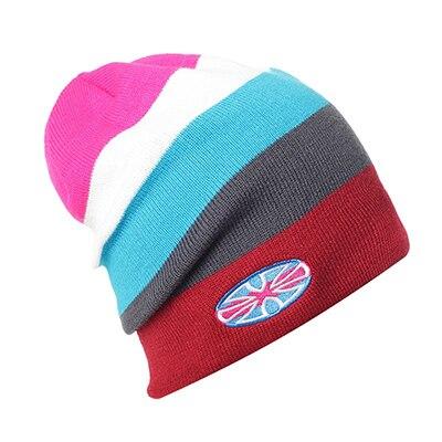 Multicolored Striped Knit Winter Hat, Beanie or Skullies-Hats-Innovato Design-Wine-Innovato Design
