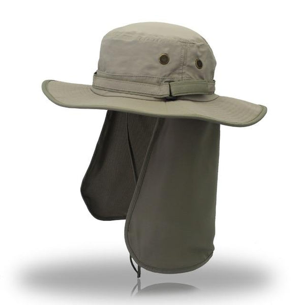Wide Brim Waterproof Bucket Flap Hat with Rope
