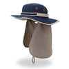 Wide Brim Waterproof Bucket Flap Hat with Rope-Hats-Innovato Design-Dark Blue Light Green-Innovato Design