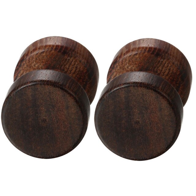 Wood Dumbbell Double-Sided Stud Earrings-Earrings-Innovato Design-Black-8mm-Innovato Design