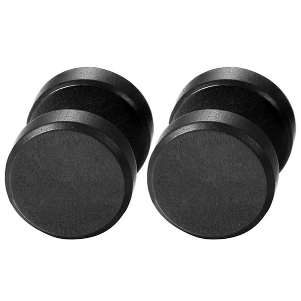 Wood Dumbbell Double-Sided Stud Earrings-Earrings-Innovato Design-Black-8mm-Innovato Design