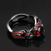 Crystal Charming Black Promise Engagement Ring-Rings-Innovato Design-5-Black Red-Innovato Design