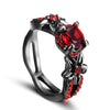 Crystal Charming Black Promise Engagement Ring-Rings-Innovato Design-5-Black Red-Innovato Design