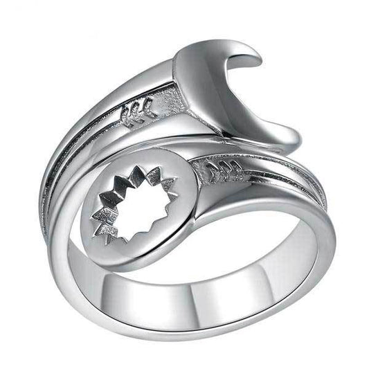 925 Sterling Silver Wrench Ring Unisex and Adjustable Size - InnovatoDesign