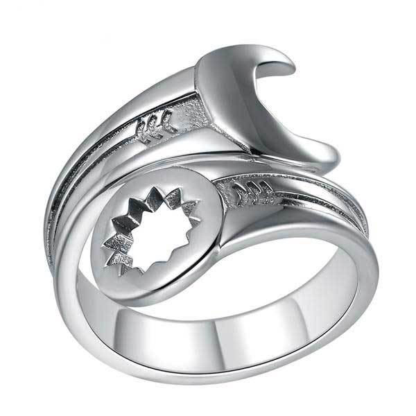925 Sterling Silver Wrench Ring Unisex and Adjustable Size-Rings-Innovato Design-Innovato Design