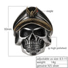 American Soldier Skull Ring with Gold Plated Eagle Biker Band for Men - InnovatoDesign