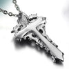 Gothic Dragons Twisted Around Cross Pendant with Chain Necklace-Necklaces-Innovato Design-Innovato Design