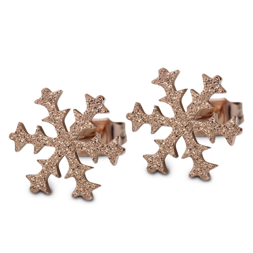 Rose-Gold-Plated Sparkling Snow Stainless Steel Necklace & Earrings Wedding Jewelry Set-Jewelry Sets-Innovato Design-Innovato Design