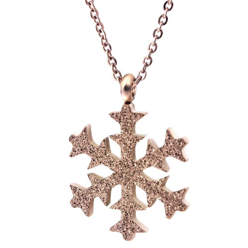 Rose-Gold-Plated Sparkling Snow Stainless Steel Necklace & Earrings Wedding Jewelry Set-Jewelry Sets-Innovato Design-Innovato Design