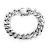 High Polished Heavy Curb Link Chain 925 Sterling Silver Vintage Biker Bracelet-Bracelets-Innovato Design-8.66in-Innovato Design