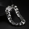 High Polished Heavy Curb Link Chain 925 Sterling Silver Vintage Biker Bracelet-Bracelets-Innovato Design-7.08in-Innovato Design