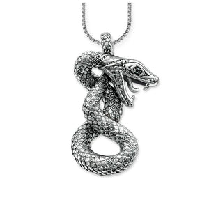 925 Sterling Silver Entangled Snake Pendant Necklace-Necklaces-Innovato Design-18-Innovato Design
