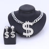 US Dollar Necklace, Bracelet, Earrings & Ring Wedding Jewelry Set