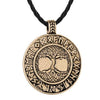 Celtic Tree of Life Stainless Steel Pendant Necklace with Runes-Necklaces-Innovato Design-Gold-24