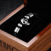Black Braided Leather Stainless Skull with Cubic Zirconia Bracelet-Skull Bracelet-Innovato Design-6.7-Innovato Design