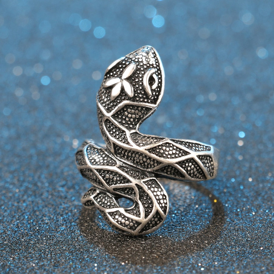 Snake Rhinestone 316L Stainless Steel Fashion Ring-Rings-Innovato Design-7-Innovato Design
