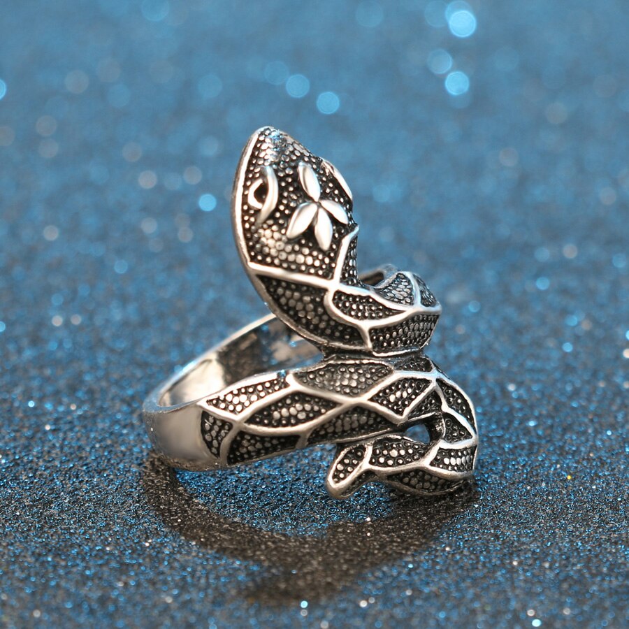 Snake Rhinestone 316L Stainless Steel Fashion Ring-Rings-Innovato Design-7-Innovato Design