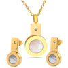 Shell Gold-Plated 316L Stainless Steel Necklace & Stud Earrings Jewelry Set