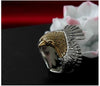 American Eagle Ring Gold Plated Head and 925 Sterling Silver Band for Men - InnovatoDesign