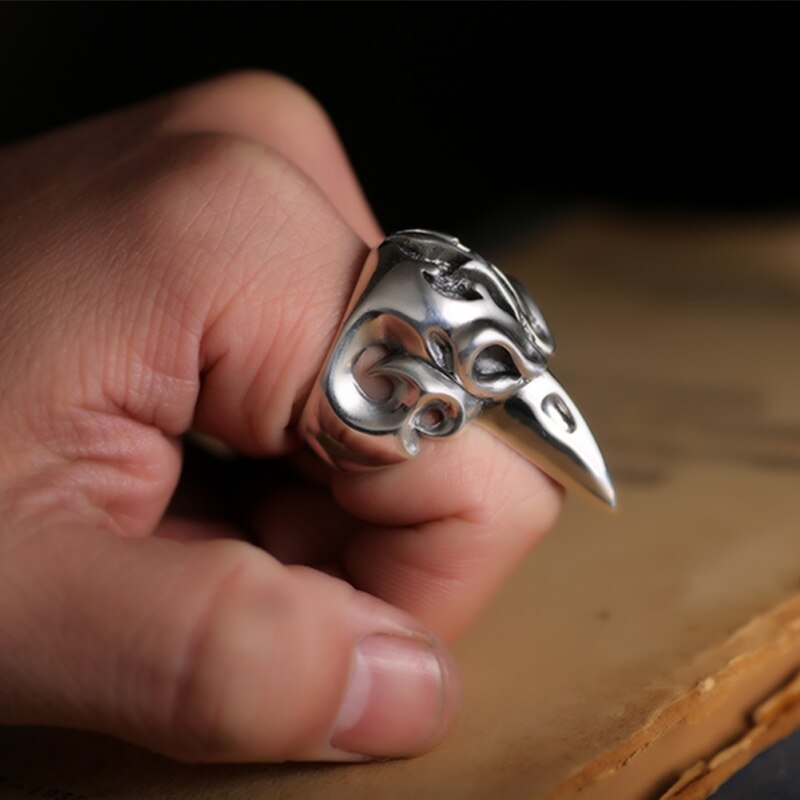 Gothic Eagle 925 Sterling Silver Punk Rock Biker Ring-Rings-Innovato Design-7-Innovato Design