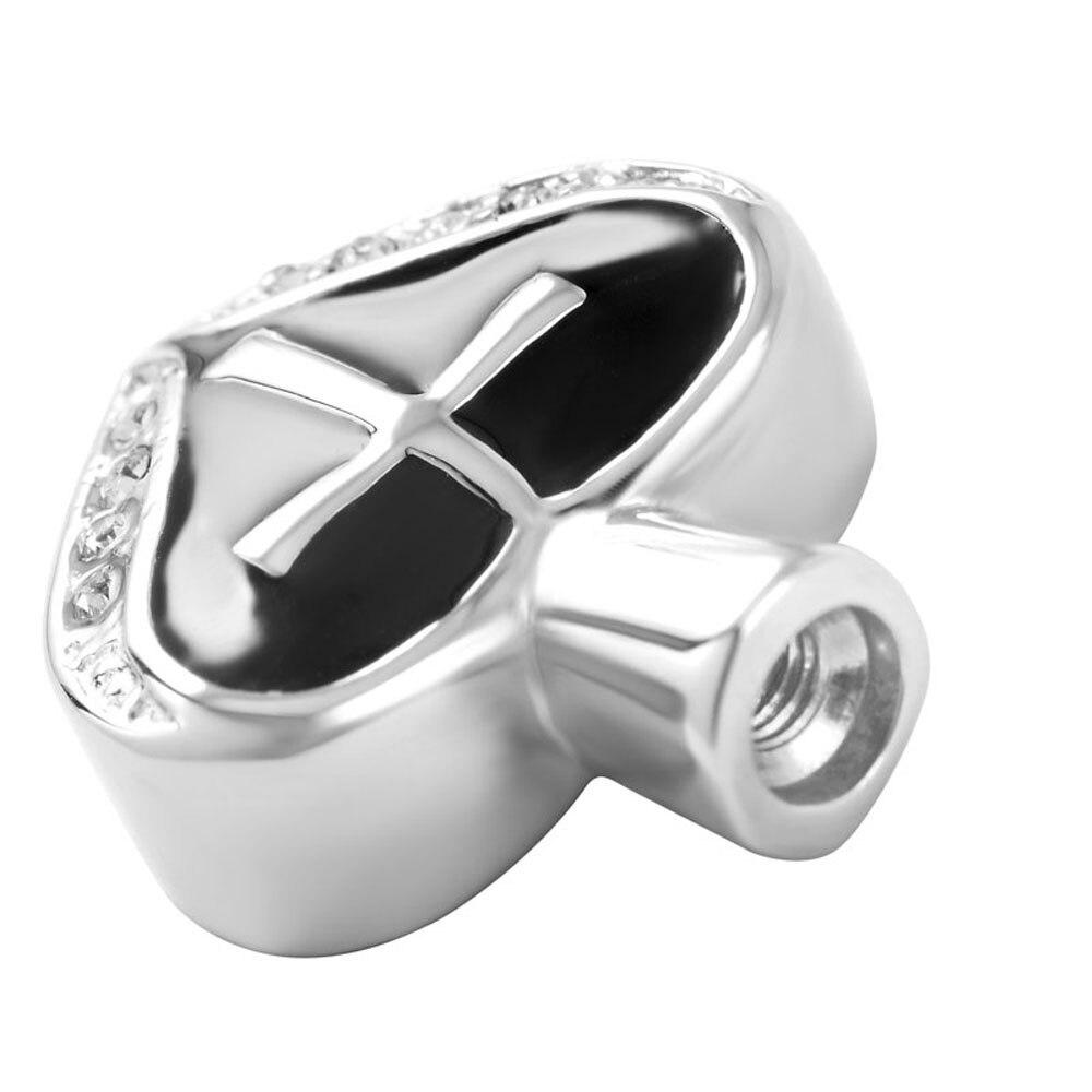 Urn Heart with Cubic Zirconia Crystals and Cross Design Pendant-Necklaces-Innovato Design-Rose Gold-Innovato Design