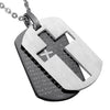 Lord's Prayer Dual Dog Tag with Hollow Cross Necklace - InnovatoDesign