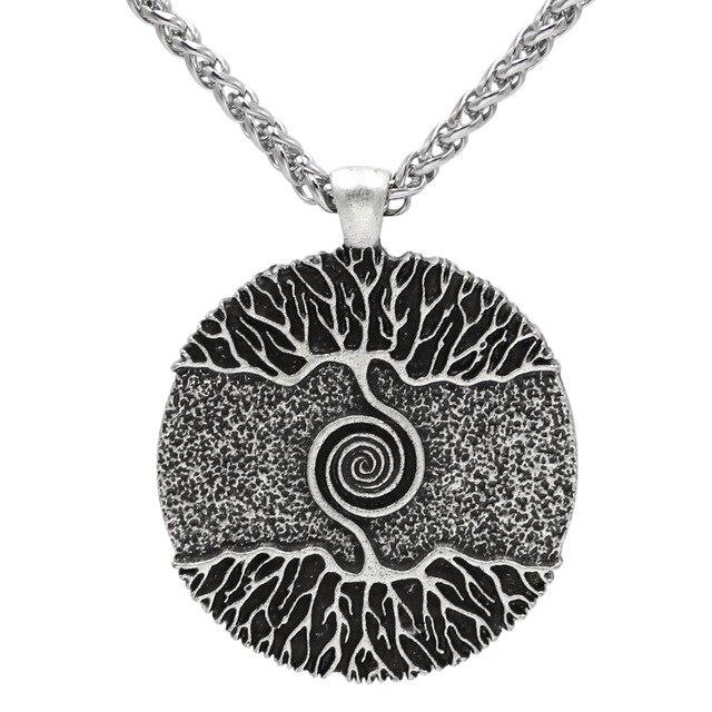 Celtic's Tree of Life Amulet Pendant Chain Necklace-Necklaces-Innovato Design-Silver-Leather-Innovato Design