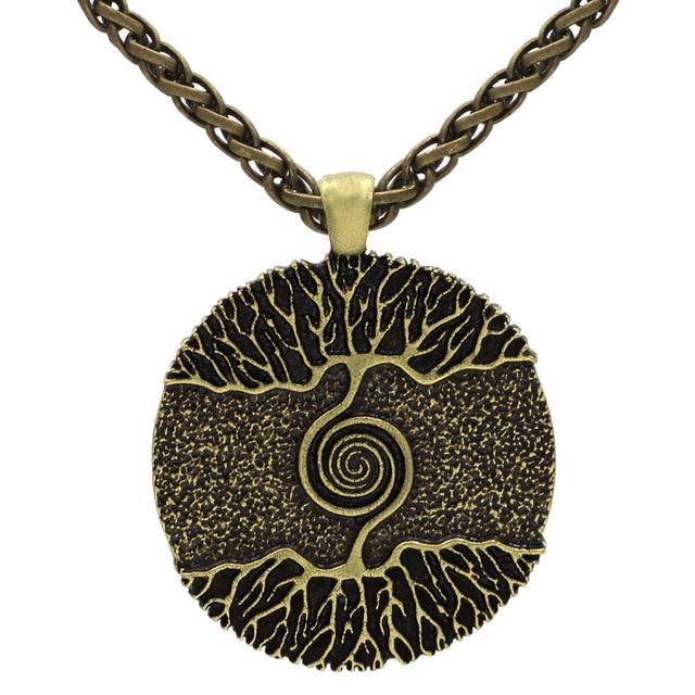 Celtic's Tree of Life Amulet Pendant Chain Necklace-Necklaces-Innovato Design-Bronze-Leather-Innovato Design