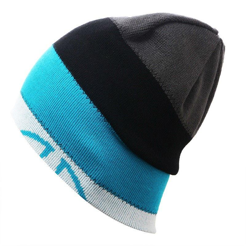 Multicolored Big Striped Knit Hat, Skull Cap or Beanie-Hats-Innovato Design-Blue-Innovato Design