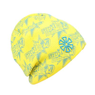 Hip-hop Knit Hat, Skullie or Beanie with Stickers and Patch-Hats-Innovato Design-Yellow-Innovato Design