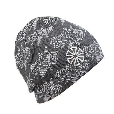 Hip-hop Knit Hat, Skullie or Beanie with Stickers and Patch-Hats-Innovato Design-Gray-Innovato Design