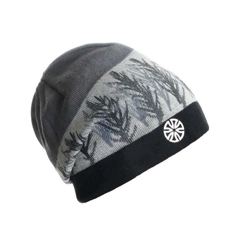 Multicolored Geometric Pattern Knit Hat, Skull Cap or Beanie-Hats-Innovato Design-Green-Innovato Design
