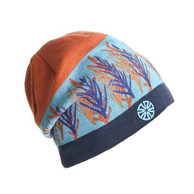 Multicolored Geometric Pattern Knit Hat, Skull Cap or Beanie-Hats-Innovato Design-Blue-Innovato Design