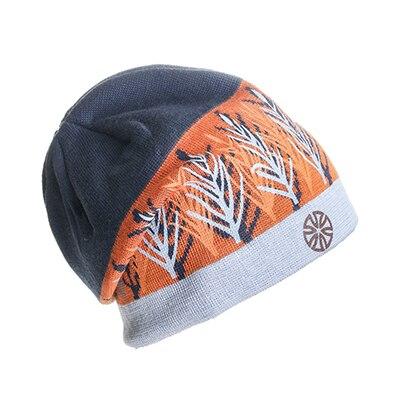 Multicolored Geometric Pattern Knit Hat, Skull Cap or Beanie-Hats-Innovato Design-Blue Orange-Innovato Design
