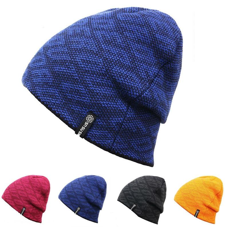 Solid Color Text-printed Knit Hat, Skull Cap or Beanie-Hats-Innovato Design-Orange-Innovato Design