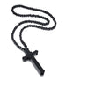 Large Catholic Wooden Cross Bead Rosary Pendant Necklace-Necklaces-Innovato Design-Black-Innovato Design