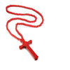 Large Catholic Wooden Cross Bead Rosary Pendant Necklace-Necklaces-Innovato Design-Red-Innovato Design