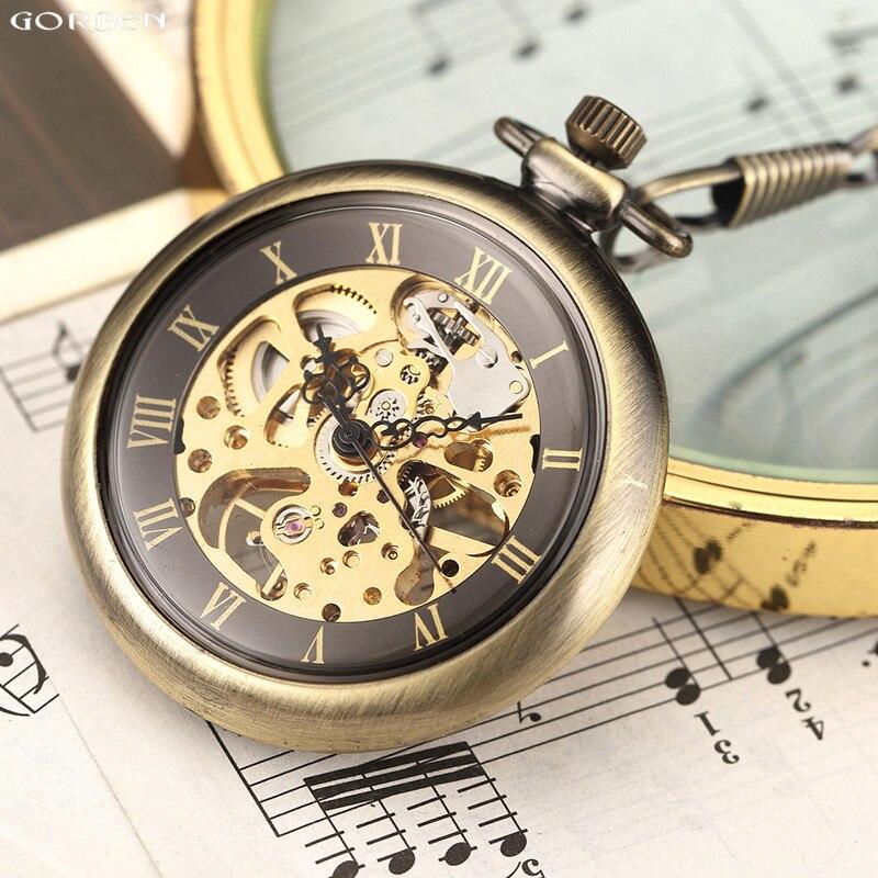 Bronze Pocket Watch with Open Face and Clear Gear Skeleton-Pocket Watch-Innovato Design-Innovato Design