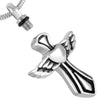 Silver Angelic Winged Heart Cross Mini-Urn Pendant Necklace - InnovatoDesign