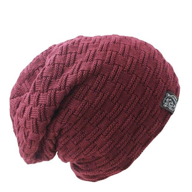 Solid Color Hip-hop Crocheted Beanie, Knit Hat or Bonnet-Hats-Innovato Design-Red-Innovato Design