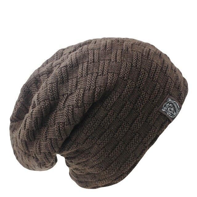 Solid Color Hip-hop Crocheted Beanie, Knit Hat or Bonnet-Hats-Innovato Design-Brown-Innovato Design