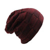 Plaid Thick Wool Beanie, Skullie or Knit Hat-Hats-Innovato Design-Red-Innovato Design