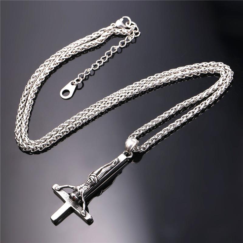 Upside Down/ Inverted of St. Peter Cross Pendant Necklace-Necklaces-Innovato Design-Silver-Innovato Design