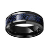 8mm Mens Blue Carbon Fiber Black Dragon Ring-Rings-Innovato Design-5-Innovato Design