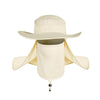 Wide Brim Waterproof and Windproof UV Protection Bucket Flap Hat with Rope