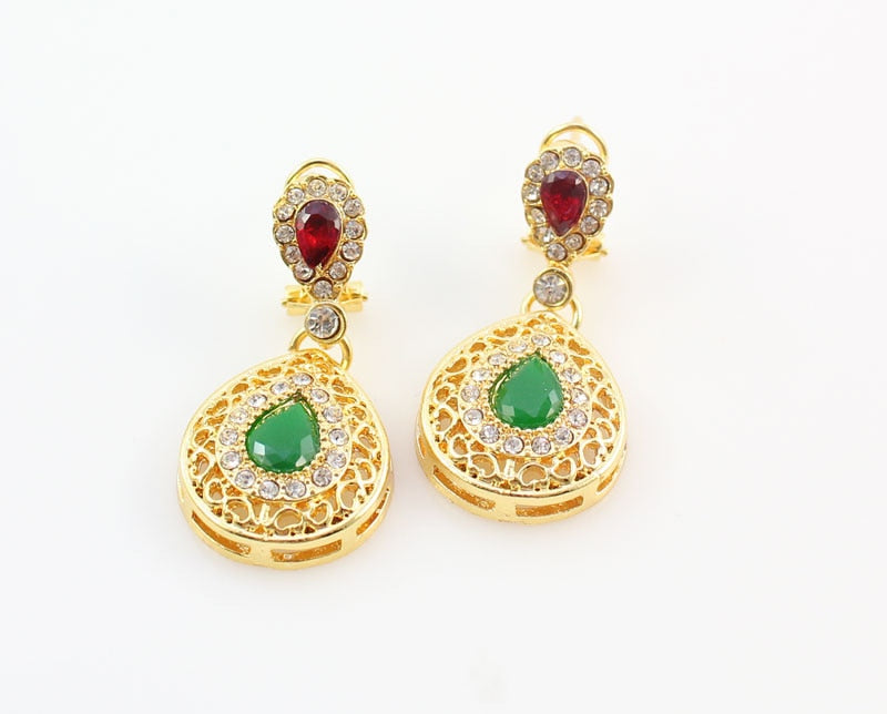 Cubic Zirconia and Crystal Necklace, Bracelet, Earrings & Ring Wedding Statement Jewelry Set-Jewelry Sets-Innovato Design-Innovato Design