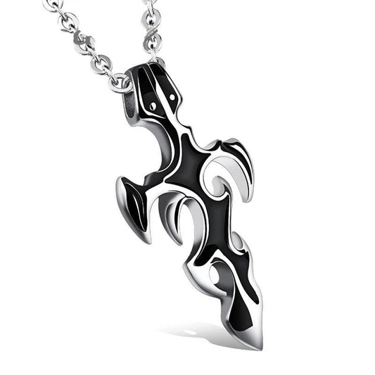 Men’s Stainless Steel Cross Sword Pendant Necklace-Necklaces-Innovato Design-Innovato Design