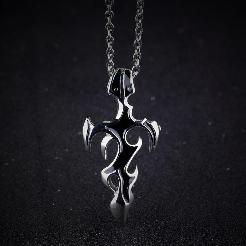 Men’s Stainless Steel Cross Sword Pendant Necklace-Necklaces-Innovato Design-Innovato Design