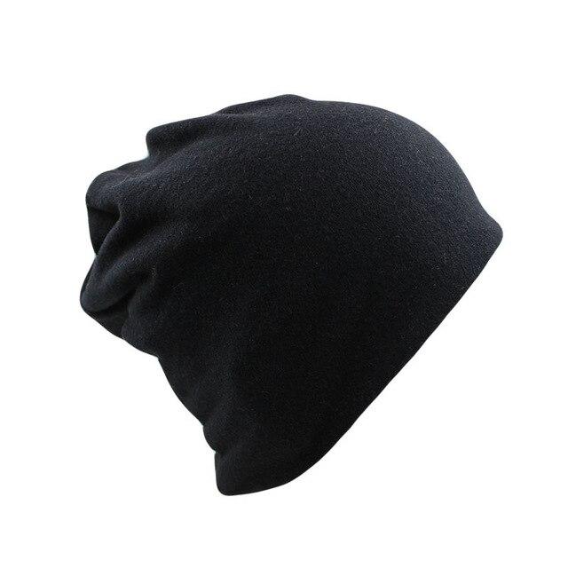 Solid Color Cotton and Polyester Beanie, Scarf or Bonnet-Hats-Innovato Design-Black-Innovato Design